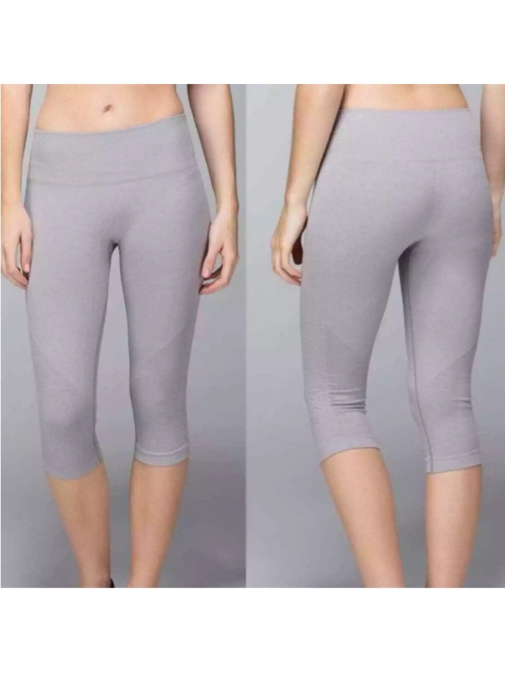 Lululemon In The Flow Crop II Leggings Grey Seamless Women’s Size 6